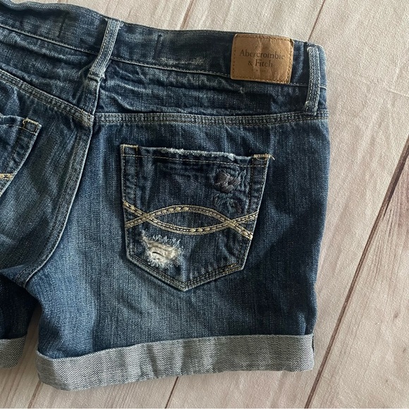 Abercrombie & Fitch Micro Low Rise Denim Shorts Women’s Ladies 0 Cuffed VTG Y2K - Picture 10 of 15